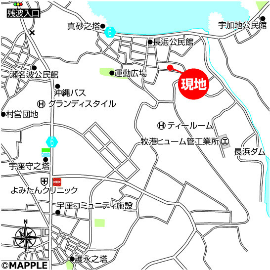 読谷村長浜　民泊仕様　2階リビング4LDKの地図
