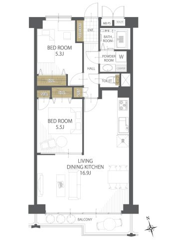 【間取り】高殿コーポ 