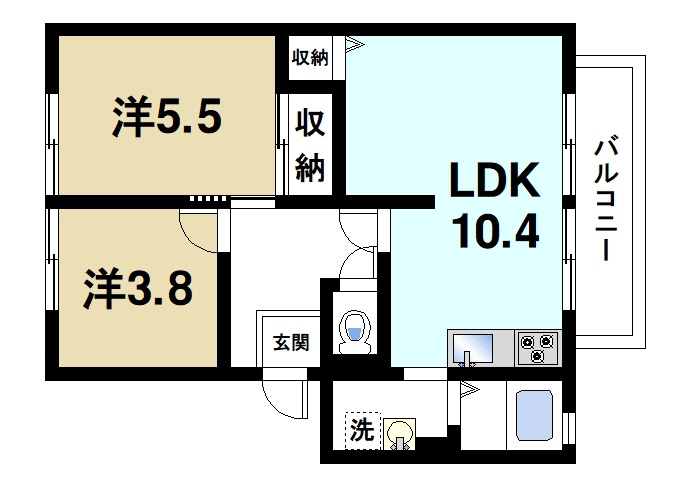ブリーズ大安寺Ｂ　Ｃの間取り|住みよい間取りです