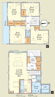 【間取り】 | 【仲介手数料無料！！】日野市石田1丁目　新築戸建て（全2棟）1号棟　5699万円 | 1号棟
