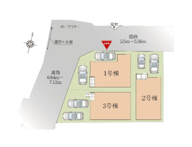 福岡市西区今宿東1丁目第1-3棟（3号棟）　の区画図|配置図（3号棟）
