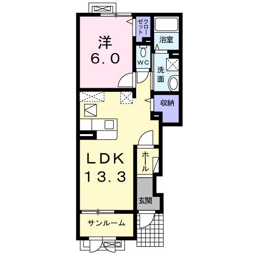 メゾンドソレイユⅢの間取り
