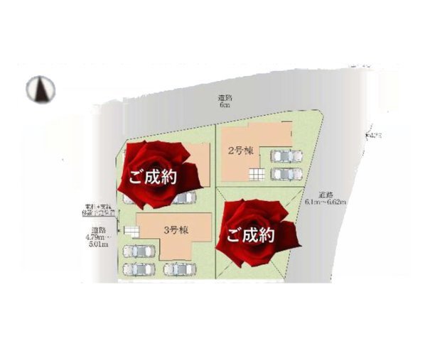 太宰府市朱雀4丁目第1-4棟（2号棟）　の区画図|配置図（2号棟）