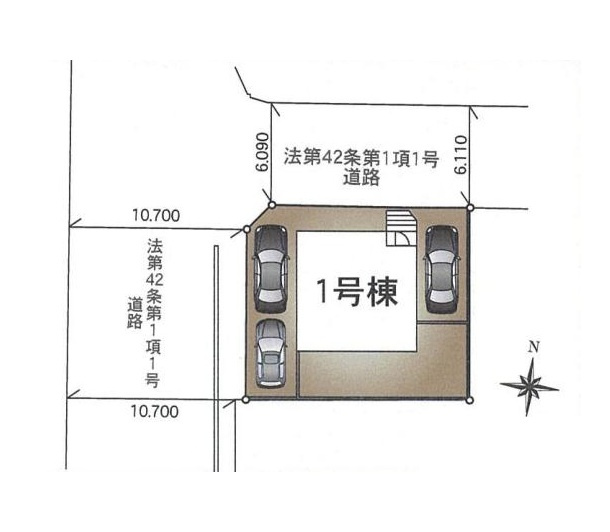 つくば市自由ケ丘第10　新築戸建の区画図