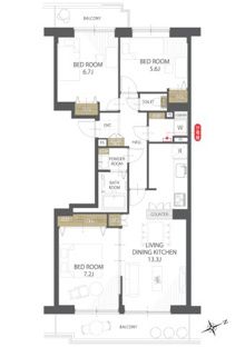 【間取り】コープ野村バードウッド鶴見２番館 