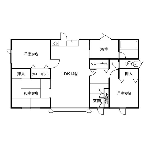 新富士町3丁目６貸家の間取り