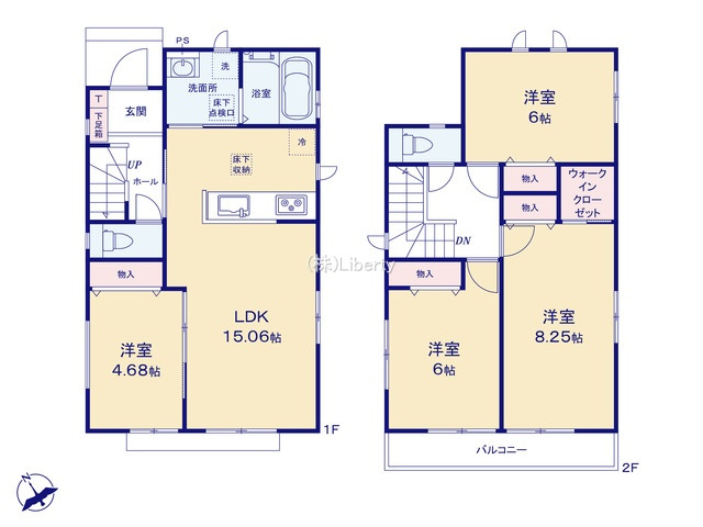 守谷市松前台6丁目　新築戸建　A号棟の間取り