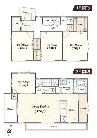 福生市武蔵野台2丁目　新築戸建全1棟の間取り