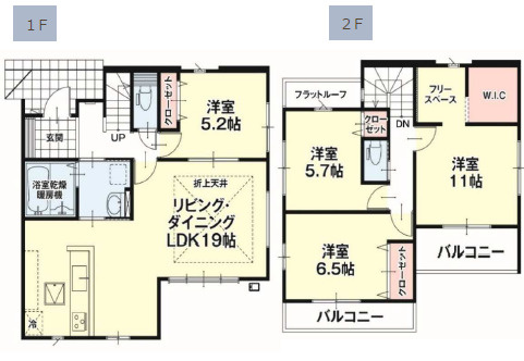 LIGARE宇都宮市東峰町2期　新築一戸建ての間取り|2号棟の間取りです。