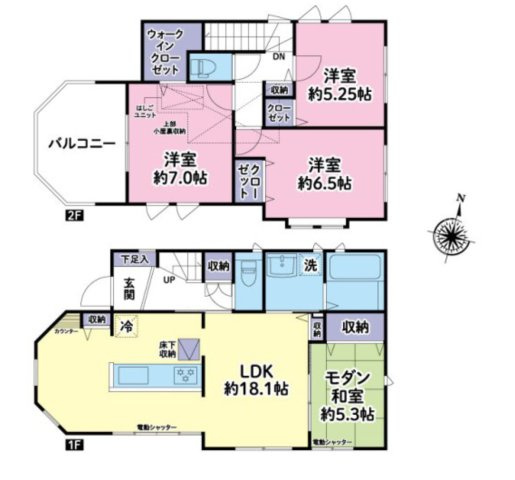 中古戸建　柏市花野井の間取り