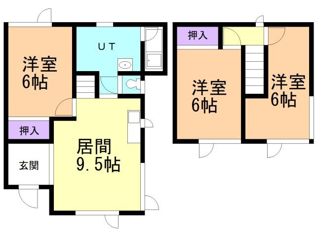 室蘭市港北町1丁目19-12戸建の間取り