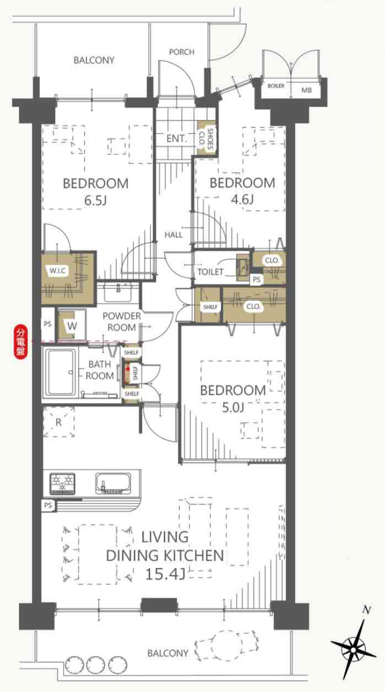 モアステージ新柏弐番館の間取り