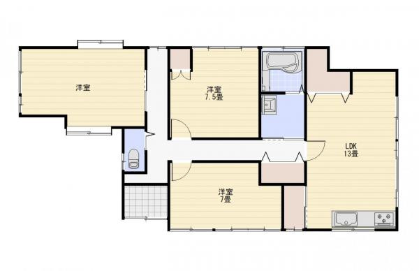 【間取り】 | 仲介手数料無料！藤山小学校に通えるリフォーム済み中古住宅　宇部市上条５丁目 | お客様のご意見を凝縮した使いやすい間取り