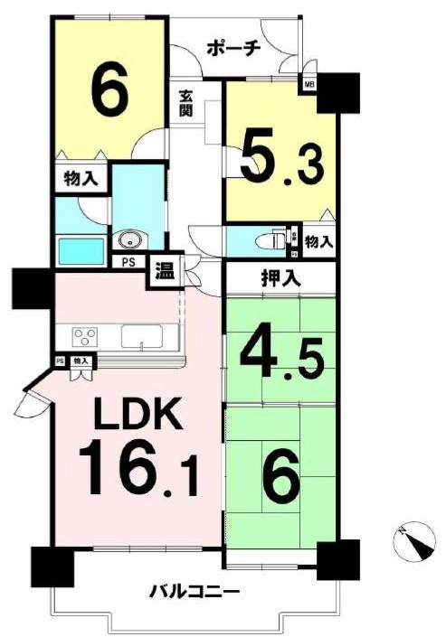シャルマンコーポ野洲　5Fの間取り