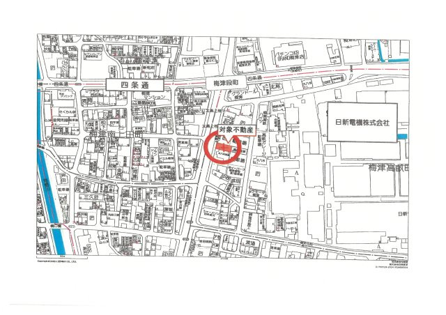 仮）フラッティ梅津段町の地図