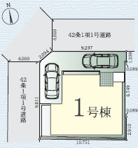 秦野市鶴巻南4期　新築戸建　全1棟1号棟の区画図
