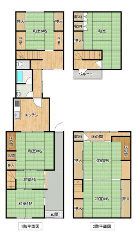 江川戸建ての間取り