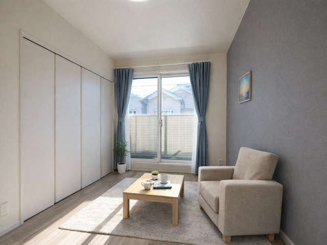 ベルリード奈良女子大前の居間・リビング|CGで家具等を配置したもので家具等は含まれません。