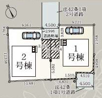 秦野市平沢第18　新築戸建　全2棟2号棟の区画図