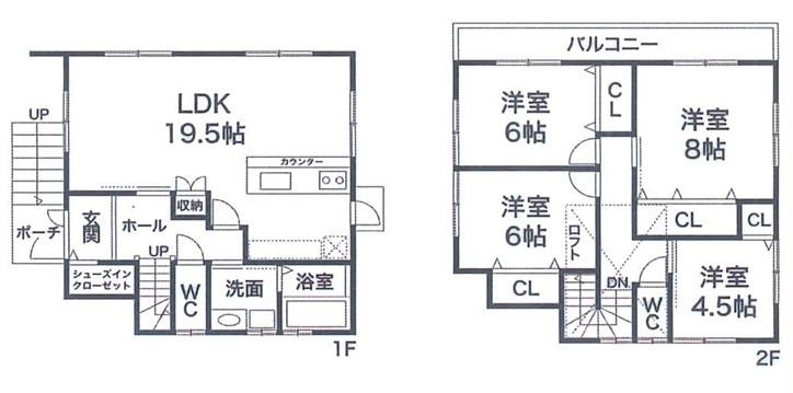 お車並列３台駐車可　朝霧東町　新築戸建ての間取り
