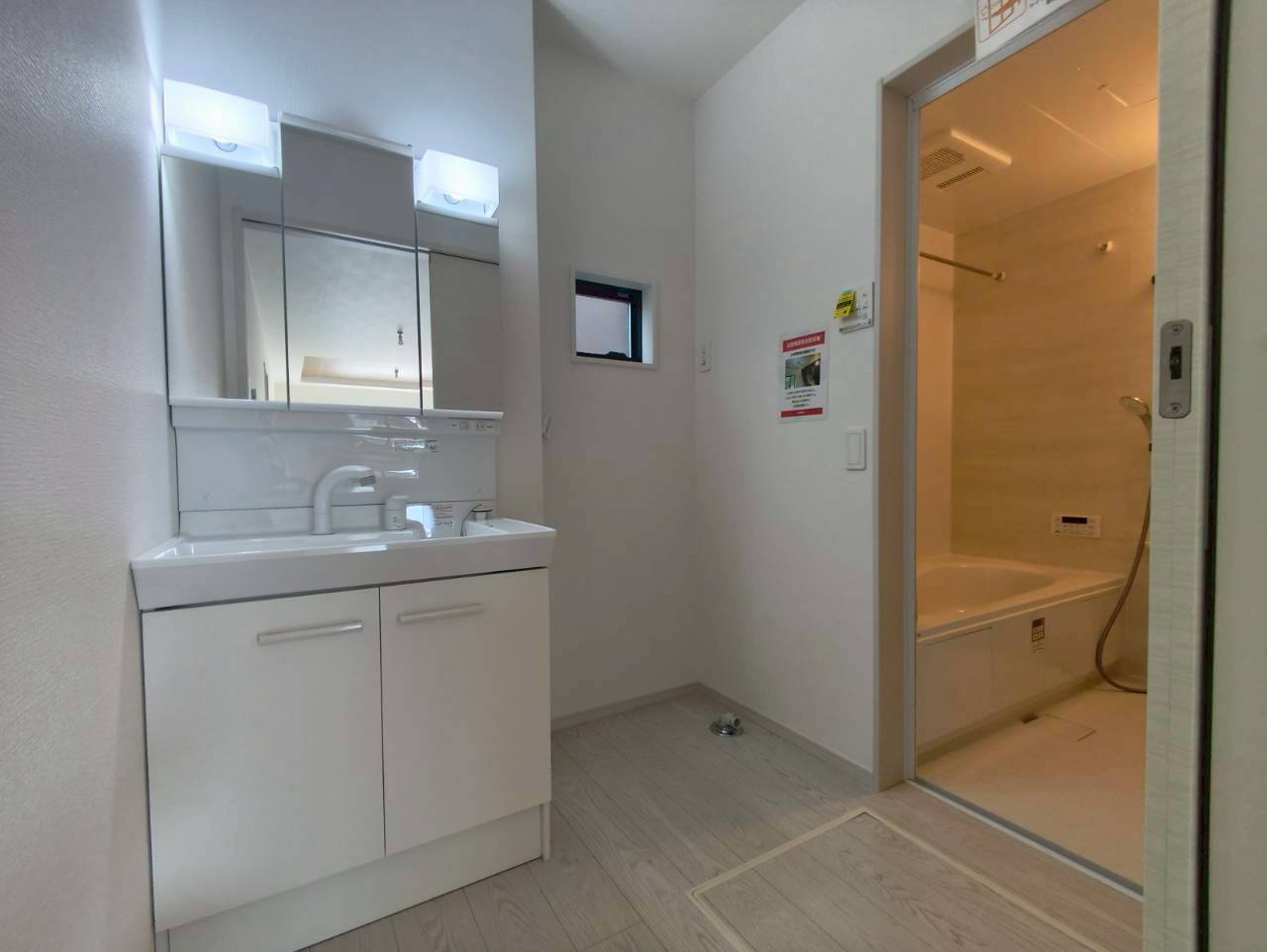 熊本市東区　尾ノ上1期　の洗面所|広い洗面スペース