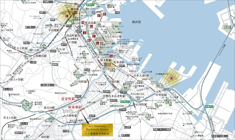Le'a横濱阪東橋駅前の地図
