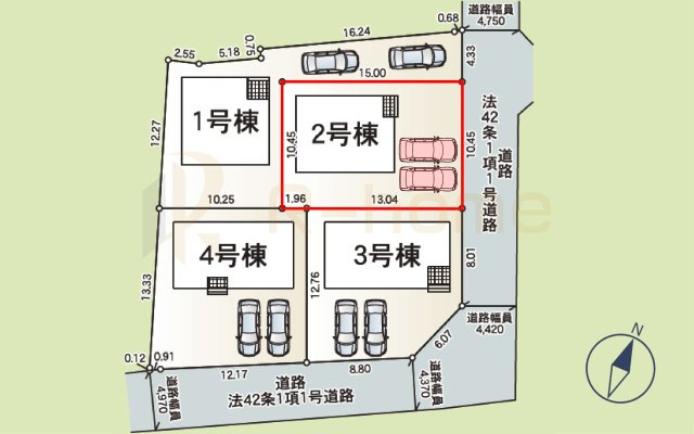 つくば市大曽根第1　新築戸建て　2号棟の区画図|大きなお買い物だからこそ、メリット・デメリットを伝えさせて頂きます。
R-homeにお任せください♪