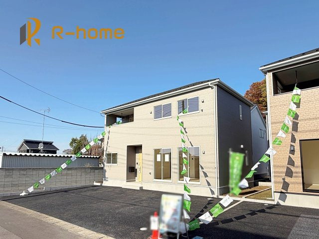 つくば市大曽根第1　新築戸建て　4号棟の外観|建物完成いたしました！ご予約で『平日』や『夕方』などでもご見学可能です！