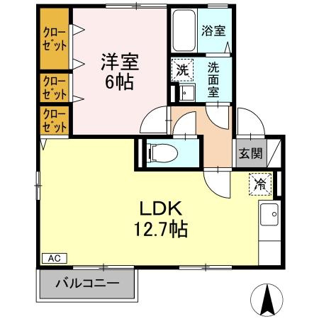 オークスドュール　ウルゲ　Ｂ棟の間取り