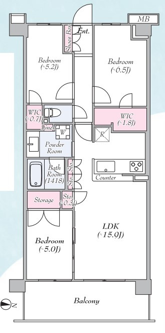 グレーシア湘南平塚海岸の間取り