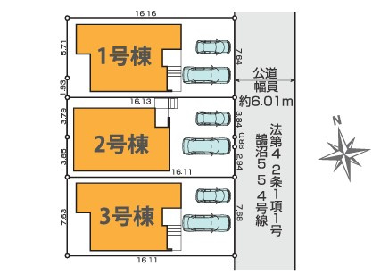 ◎藤沢市鵠沼海岸6丁目　新築戸建　１号棟の区画図|1号棟◇