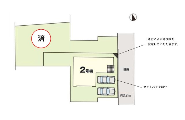 古賀市花見東3丁目第3-2棟（2号棟）　の区画図|配置図（2号棟）