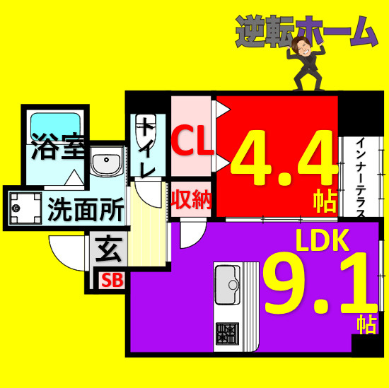THE　BLOSSOM　新栄　名古屋市賃貸　仲介手数料無料の間取り