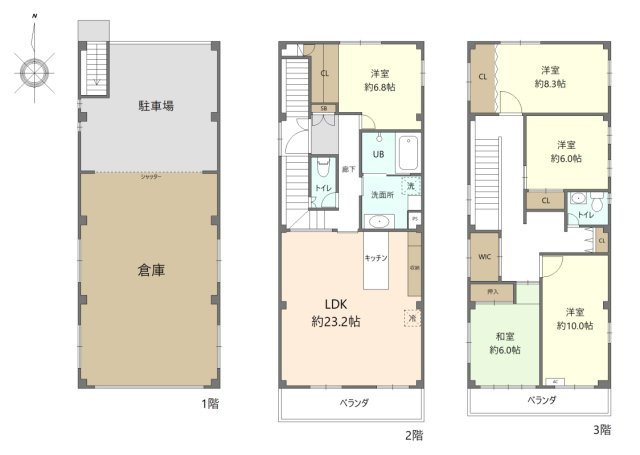 中川区野田1丁目戸建の間取り