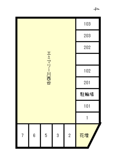川西台パーキングの区画図