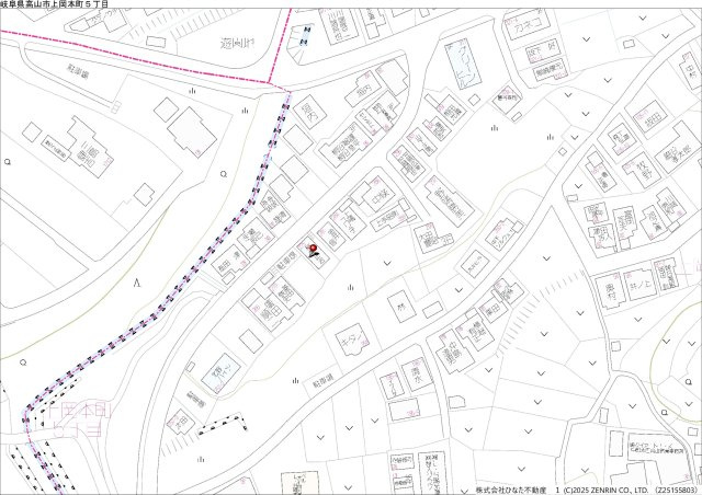 8/20新規　土地　高山市上岡本町　800万の地図