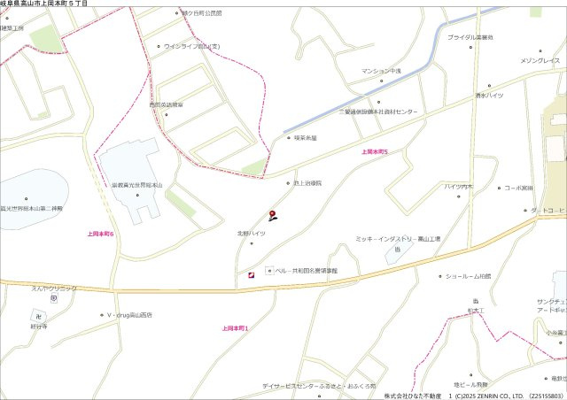 8/20新規　土地　高山市上岡本町　800万の地図