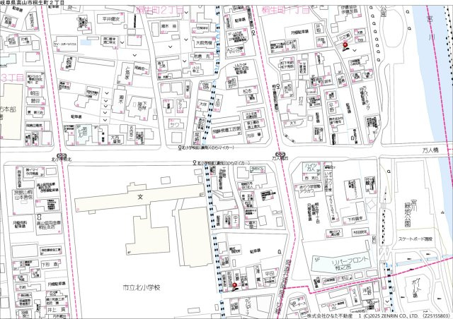 土地　高山市桐生町1丁目　980万の地図
