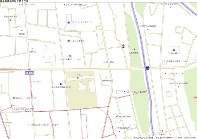 土地　高山市桐生町1丁目　980万の地図
