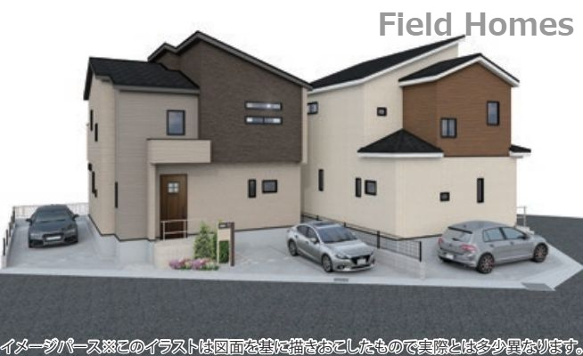 海老名市国分寺台1丁目新築戸建て　1号棟の外観パース|外観イメージ「海老名市国分寺台1丁目新築戸建て」