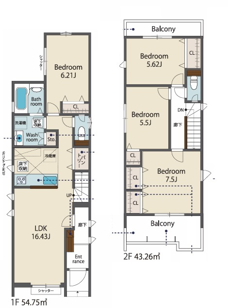 TIARA東村山市多摩湖町６期　全３棟　3号棟の間取り