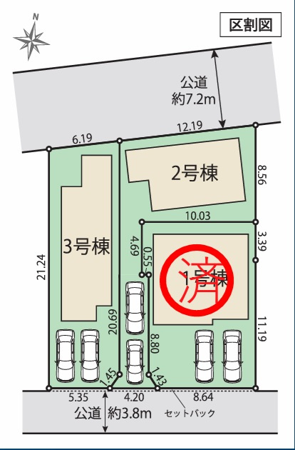 TIARA東村山市多摩湖町６期　全３棟　3号棟の区画図