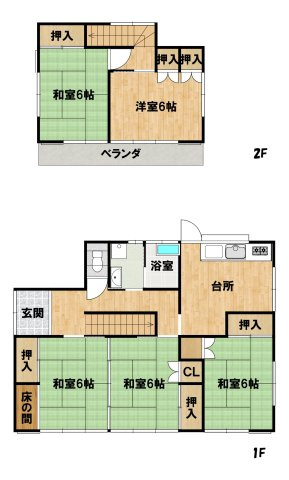 中古戸建　安中市松井田町八城　の間取り