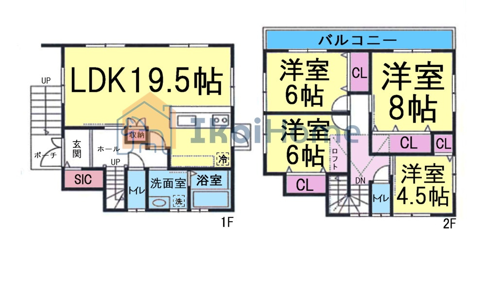 明石市朝霧東町2丁目　新築戸建の間取り|●年中無休：当日予約可●LDKゆったり19.5帖！全居室収納完備＋ロフトもあり、収納豊富なお家です！