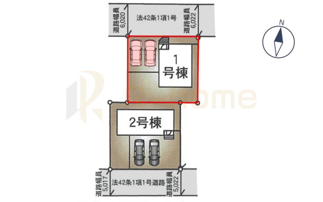 つくば市安食第1　新築戸建て　1号棟の区画図|大きなお買い物だからこそ、メリット・デメリットを伝えさせて頂きます。
R-homeにお任せください♪