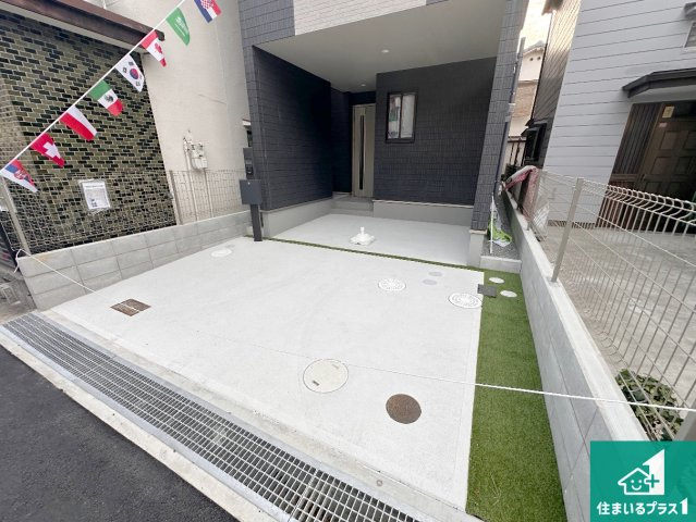 明石市中朝霧丘　新築一戸建ての駐車場|駐車スペース！散水栓があるので、こまめに愛車を洗えます！