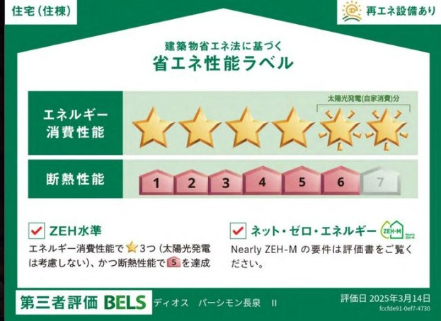 DiosPersimmon長泉　Ⅱ棟の省エネ性能ラベル