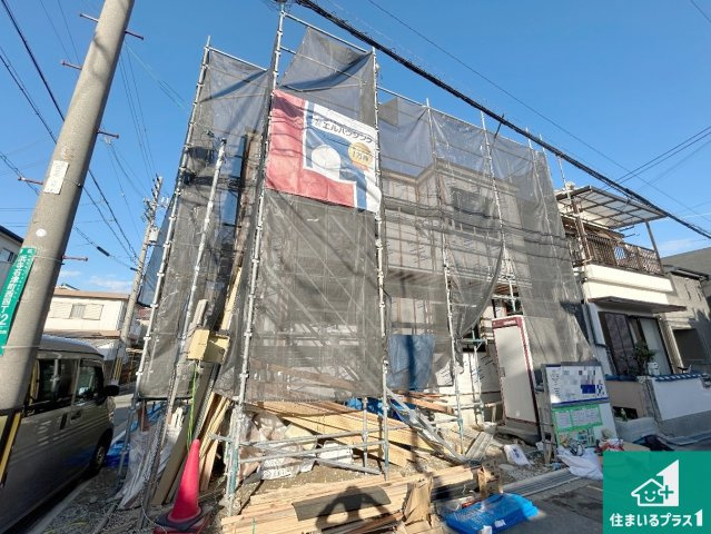 堺市西区浜寺石津町西　第1期　新築一戸建ての外観|周辺は落ち着いた街並みの住宅地！子育てがしやすい住環境です！まだ未完成ですが、現地でしかわからない事もございます。是非一度ご覧ください。