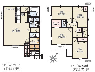 伊勢原市高森台3期　新築戸建　全2棟1号棟