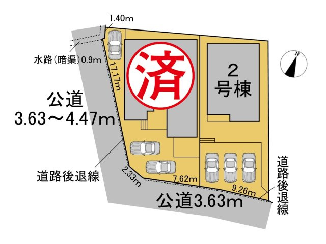 【商談中】リーブルガーデン　岐阜市敷島町８丁目第２　全２区画分譲の区画図|■区画図
■YAMADA電機の　ヤマダ不動産　株式会社リライフ　
いつでもお問合わせ下さい。